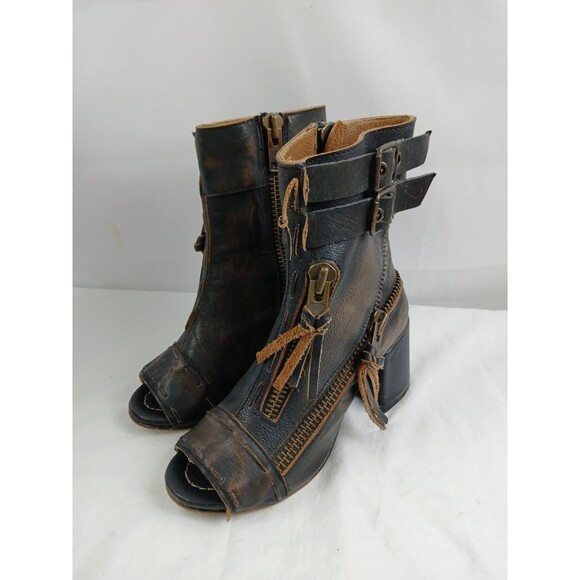 Freebird Shoes - Firebird Zombi Booties Open Toe Steampunk Distressed Boho Women's Size 5